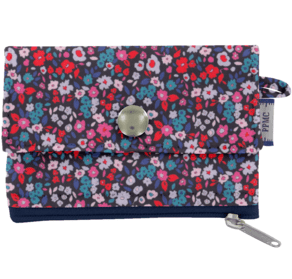 Mini pochette porte-monnaie romance fleurie