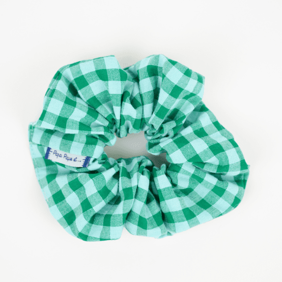 Chouchou vichy vert menthe
