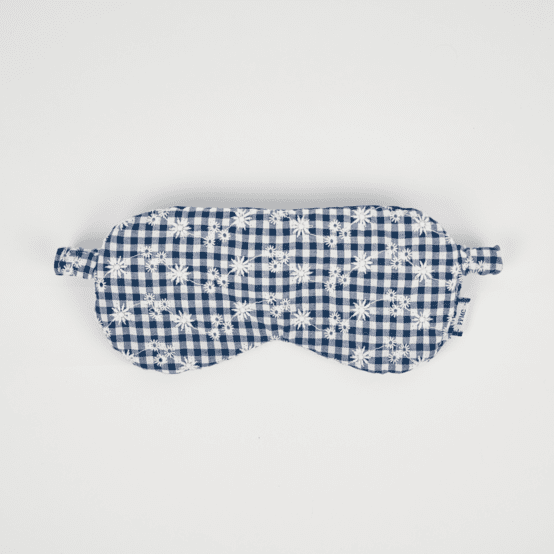 Masque de sommeil vichy brodé marine