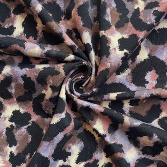 Tissu jersey léopard aquarelle