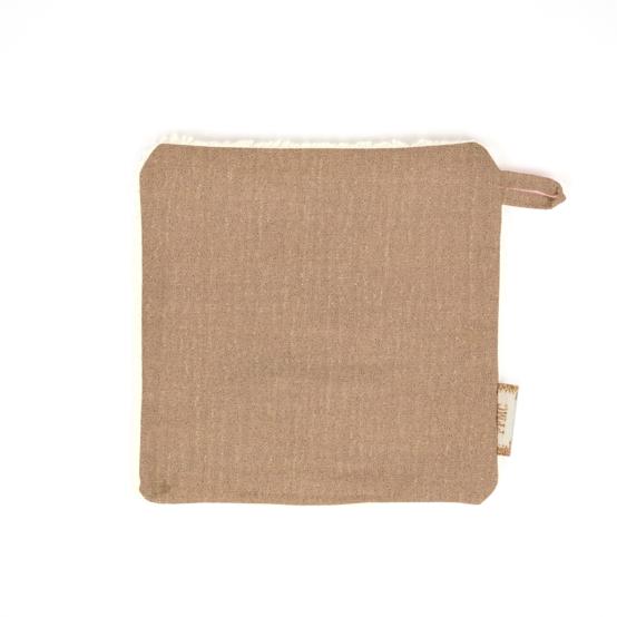 Carré Démaquillant Lavable gaze pailletée camel