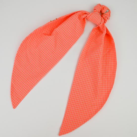 Foulchie long vichy orange fluo