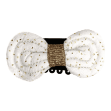 Barrette Noeud Anti-Glisse  blanc pailleté