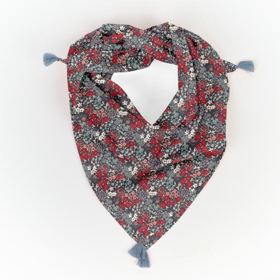 Petit foulard pompon jardin d'aurore