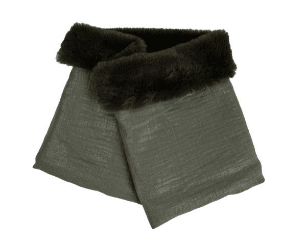 Echarpe tube adulte gaze pailletée kaki