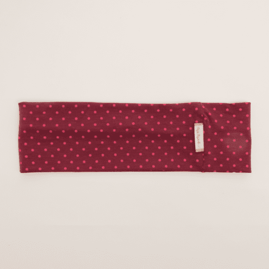 Bandeaux jersey pois bordeaux