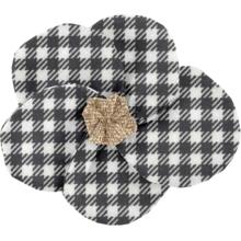 Petite Barrette Pétales de Fleur vichy noir