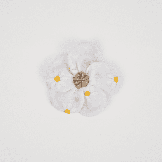 Petite Barrette Pétales de Fleur paquerettes blanches