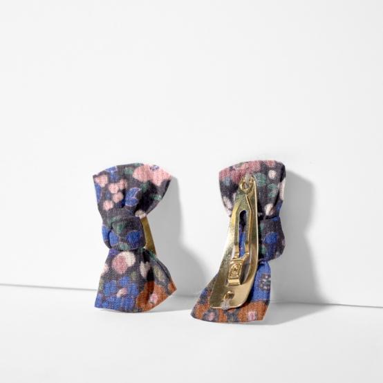 Barrettes clic-clac petits noeuds monet lilas