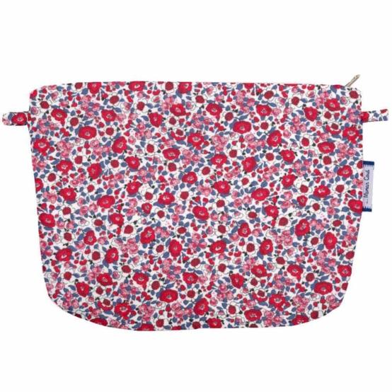 Pochette tissu rouge corolle