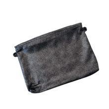 Mini pochette tissu suédine pailletée argent