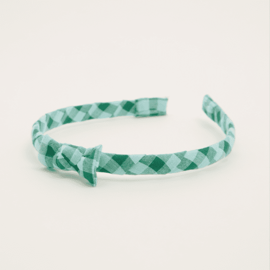 Serre-tête fin vichy vert menthe
