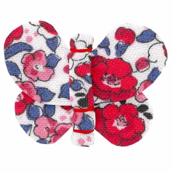 Barrette petit papillon rouge corolle