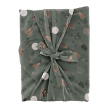 Furoshiki grand 73 x 73 cm ex2348 boules de noel cuivré vert gris