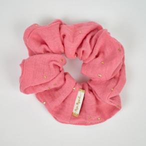 Chouchou gaze pois or rose sorbet