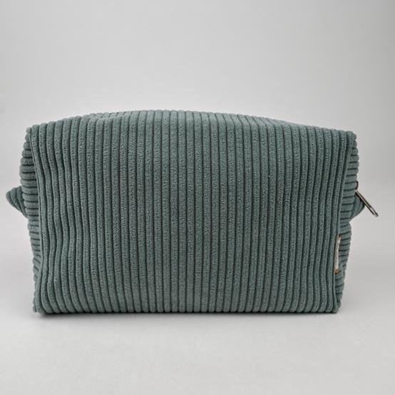Trousse de toilette rectangle velours côtelé lichen
