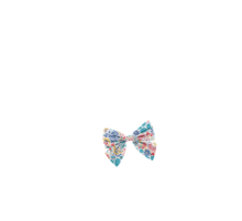 Barrette noeud papillon champêtre bleuté