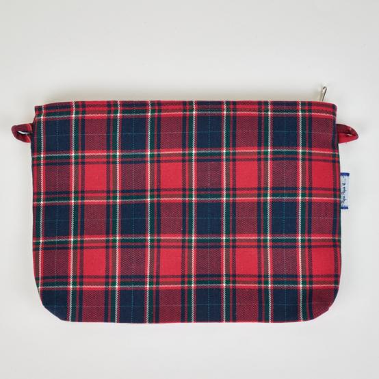 Pochette tissu tartan rouge
