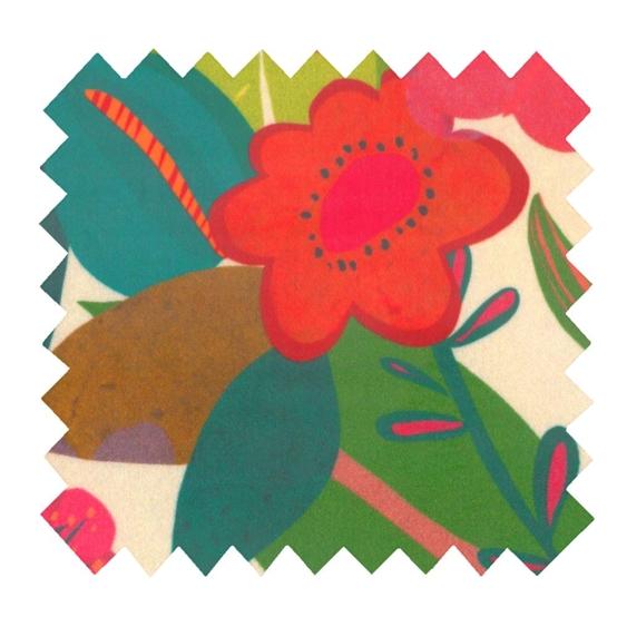 Coupon tissu enduit de 35cm  fleurs des iles