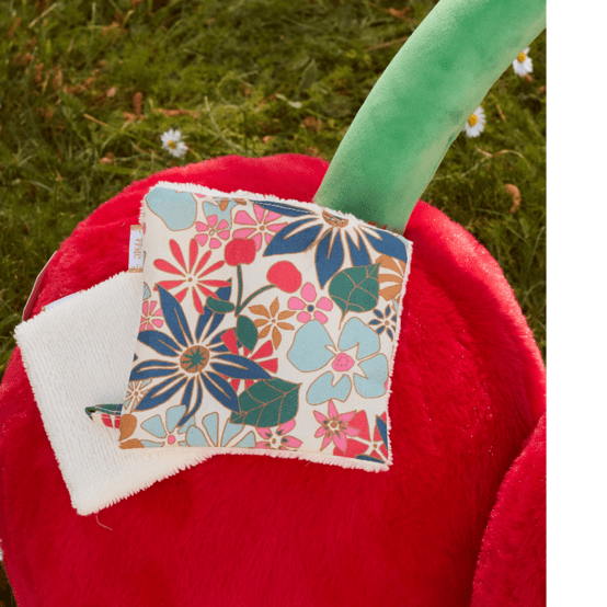 Carré Démaquillant Lavable cerise en fleur