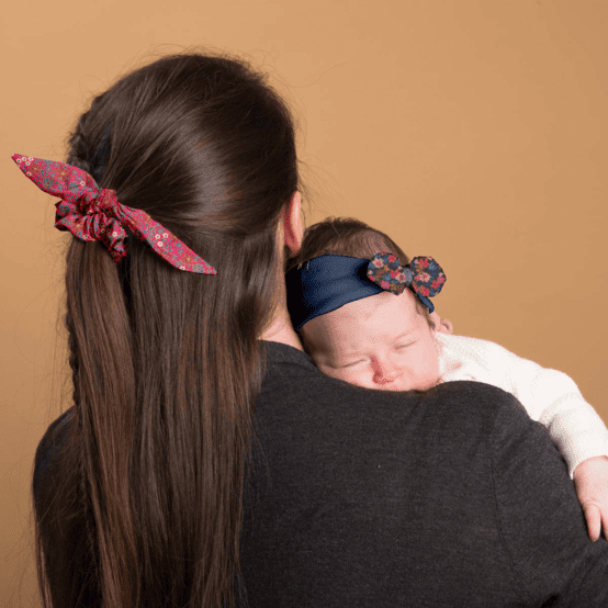 Bandeau jersey bébé noeud hippie fleurie