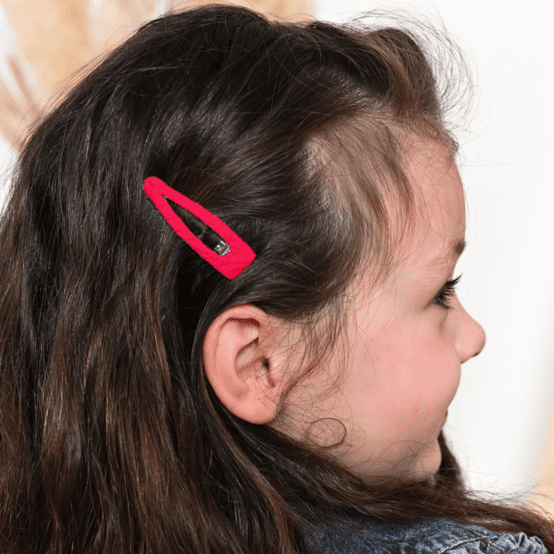 Barrette clic-clac tissu fuchsia