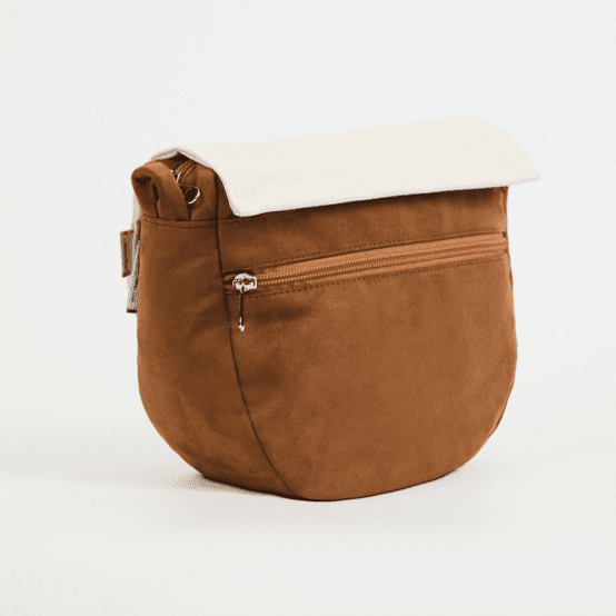 Base petite besace sans bandoulière suédine fauve