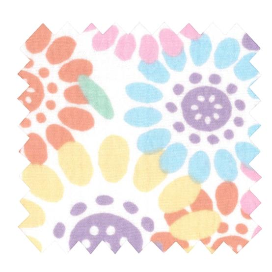 Tissu ex2636 gaze fleurie pop