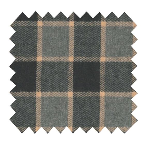 Tissu flanelle tartan noir sable