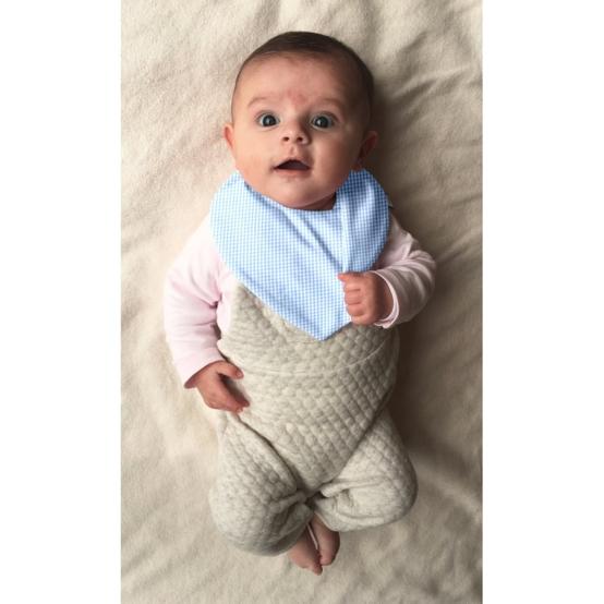 Bavoir bandana vichy ciel