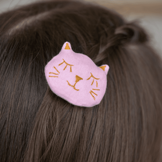 Barrette miaou oxford rose