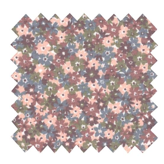 Tissu jersey fleuri bleu prune