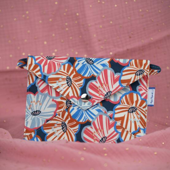 Pochette enveloppe moyenne anémones rayées