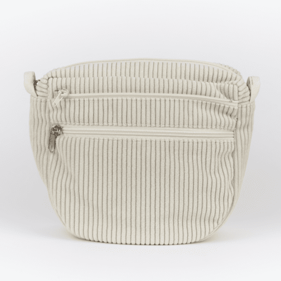 Base petite besace sans bandoulière velours côtelé large ivoire