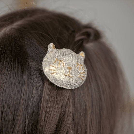 Barrette miaou  lin pailleté