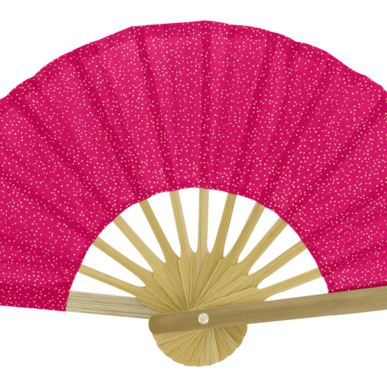 Eventail fuchsia pailleté
