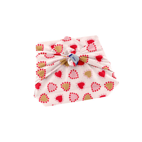 Furoshiki petit 35 x 35 cm petits coeurs