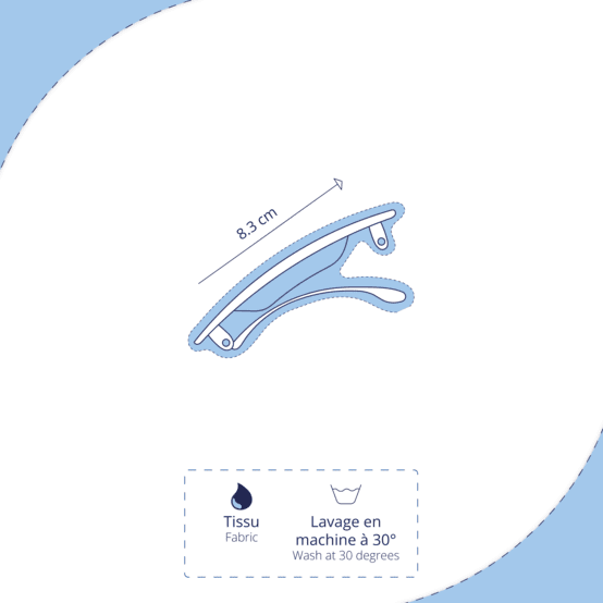 Barrette cheveux tressée vichy orange fluo