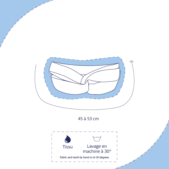 Bandeau croisé bébé 1 - 3 ans bleudana