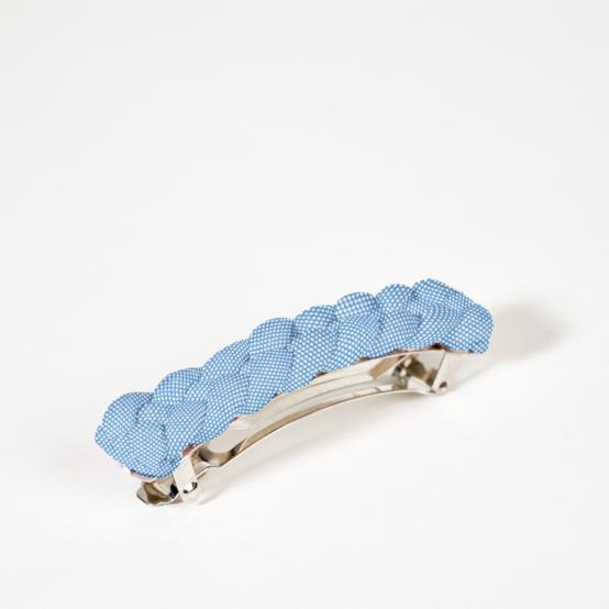 Barrette cheveux tressée oxford ciel
