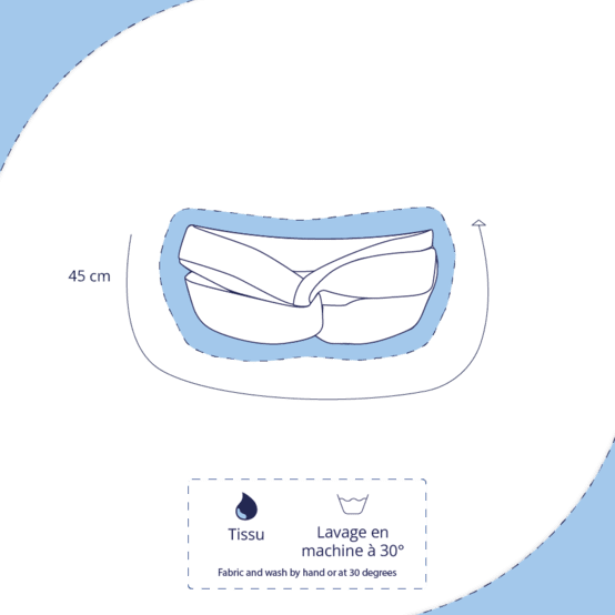 Bandeau croisé enfant 3 - 8 ans Broderie anglaise étoiles blanches