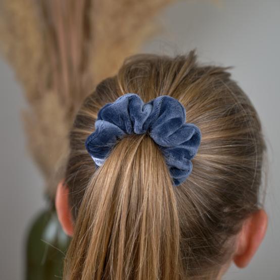 Petit Chouchou velours bleu jean