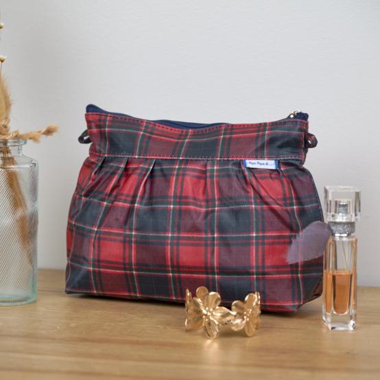 Pochette plissée tartan rouge
