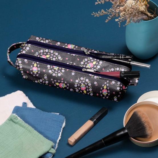 Trousse double compartiment bleudana