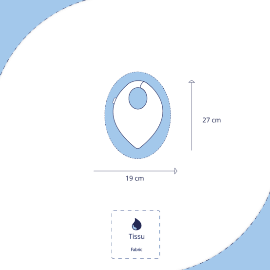 Bavoir bandana gaze pois or bleu baltique