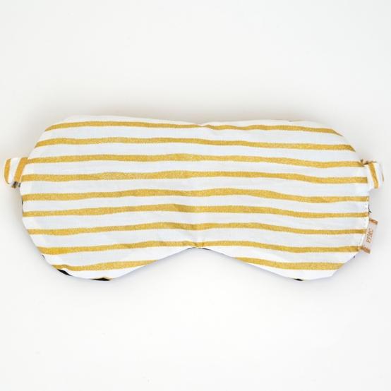 Masque de nuit rayé or blanc