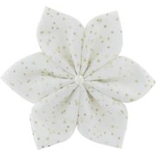 Barrette fleur étoile blanc pailleté