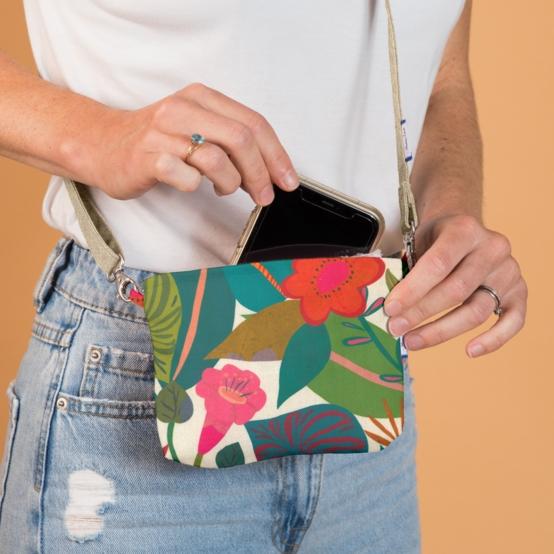 Mini pochette tissu fleurs des iles