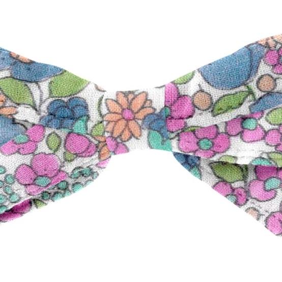 Barrette  ruban pastel fleuri