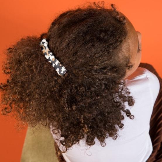 Barrette cheveux tressée leopard